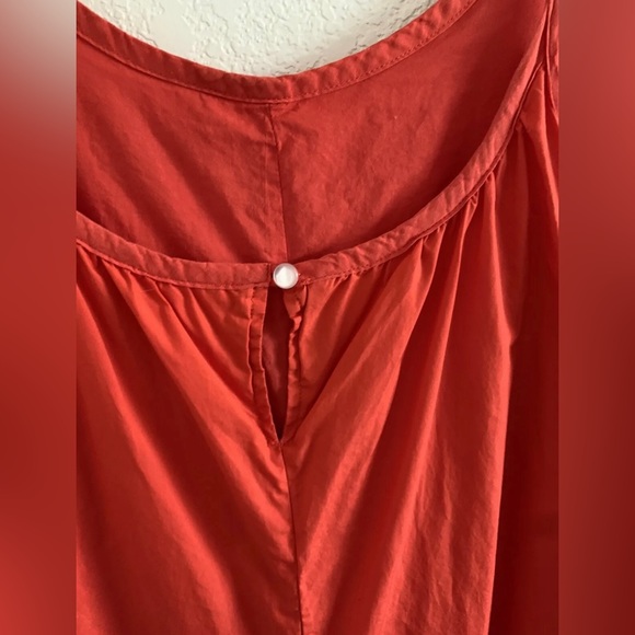 Anthropologie Maeve Chrysanthemum Wide-Leg Jumpsuit Orange Sleeveless Size L - Picture 5 of 11